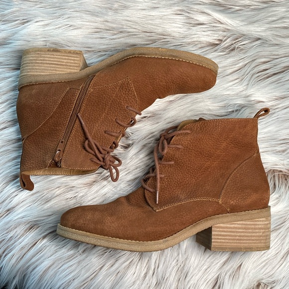 Lucky Brand Shoes - Lucky Brand Women’s Tamela Lace Up Ankle Fashion Boot Booties Toffee Womens 9